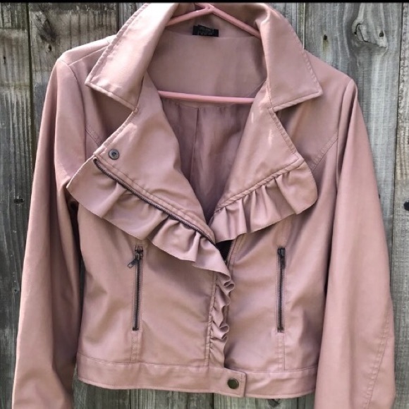 dusty rose leather jacket